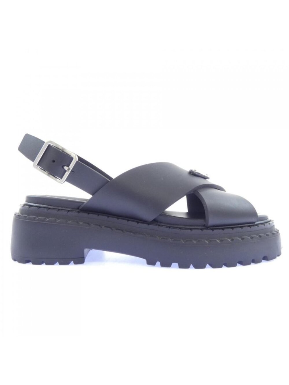 Prada Triangle Logo Sandals